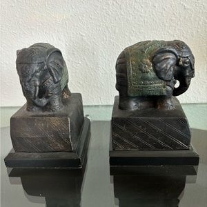 Pair of 19th century Indian made decorative elephants